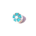 Perle charm fleur émail bleu, accessoire de bijoux DIY argenté pour bracelet européen. - Fleur Bleue