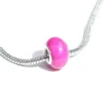 Perle en acrylique rose craquelé à gros trou sur chaîne serpent pour bracelet collier - Rose rouge