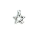 Silver star metal charm pendant beaded edge DIY bracelet jewelry accessory component - Pentagram Charm