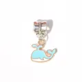 Cute blue whale alloy enamel charm pendant for DIY bracelet necklace jewelry making accessories. - Small Whale / Light Blue