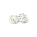 Abalorio charm de cristal pavé en tono plateado para accesorios de joyería DIY pulsera - Blanco