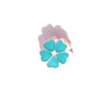 Perle charm trèfle émail turquoise, accessoire de bijoux DIY argenté pour bracelets. - Trèfle Bleu Ciel