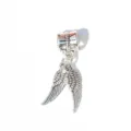Silver alloy angel wings charm pendant for DIY bracelet necklace jewelry making accessory. - Angel Wing / Silver