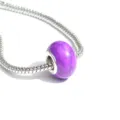Perle trou grand craquelé acrylique violet breloque DIY bracelet chaîne serpent - Violet