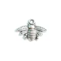 Silver alloy bee charm pendant for DIY bracelet and necklace jewelry crafting accessories - Bee Pendant