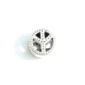 Silver peace sign large hole charm bead DIY metal spacer for bracelet jewelry making. - 11