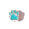 Pandora style perle charm DIY émail turquoise empreinte de patte accessoire bijoux - Pieds Bleus