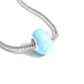 Variante perles gros trou en acrylique craquelé bleu pour bracelets et colliers pendentifs DIY. - Bleu Lac