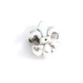 Silver tone metal charm bead with antique finish and classic vintage floral design for DIY bracelets. - 12