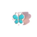 Blue Enamel Butterfly Charm Silver Tone DIY Bead for Pandora Style Charm Bracelet New - Blue Butterfly