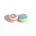 Colorful rainbow stripe resin large hole beads diy charm bracelet spacer accessories wholesale - Multicolor Rainbow Striped 12