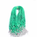 Green 2mm wax cord necklace with lobster clasp, perfect for DIY jewelry making and wholesale supplies. - 2.0mm / Green
