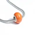Perle Trouée Imitation Turquoise Acrylique Orange Craquelée pour Bracelet Collier DIY - Jaune Orangé