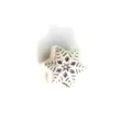 Silver star charm bead DIY jewelry accessory with intricate snowflake pattern for bracelet - 13