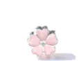 Rosa Emaillierte Blume Charm Perle Silber Beschichtet DIY Schmuck Zubehör für Armbänder - 5