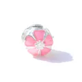 Pandora style silver pink enamel flower charm bead for DIY bracelet jewelry accessory variant - Pink Flower