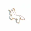 Gold alloy enamel unicorn charm pendant for DIY jewelry making bracelet accessory sweet style - Enamel Unicorn Pendant