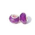 Lila Acryl facettierte grosse Loch Perlen feste Farbe DIY Schmuck Zubehör Bastelei - Dunkellila