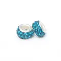 Abalorios Charm de Cristal Pave Azul para Pulsera Europea Accesorio de Joyeria DIY Variante - Azul Pavo Real