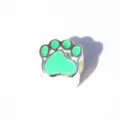 Silberner Pfoten-Charm-Perle mit grüner Emaillierung für DIY-Armbänder, Metall-Schmuckstück. - Grüne Pfote