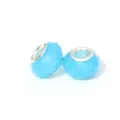 DIY Acryl Gelee facetierte Großlochperlen, hellblaue Charm Perlen für Schmuckherstellung. - Seeblau