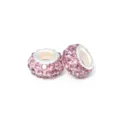 Abalorios europeos de gran agujero de estrás rosa DIY pulseras abalorios cristal pavé - Violeta Claro