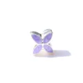 Silberfarbene violette Emaillierte vierblättrige Kleeblatt Großes Loch Perle DIY Charm. - 10