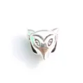Silver color owl head charm bead for DIY European style charm bracelets and bangles jewelry. - 18