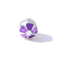 Silver-plated DIY charm bead featuring vibrant purple enamel flower design for bracelet styling. - Purple Flower