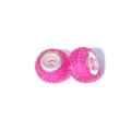 Hot pink rhinestone resin large hole beads for diy charm bracelet making parts. - Rose Red
