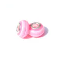 Pink striped resin large hole charm bead DIY bracelet glass jewelry accessory wholesale - Pink White Striped 25