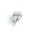 Silver four-leaf clover charm bead for DIY bracelets, vintage style metal accessory. - 20