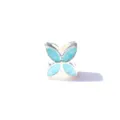 Silberfarbener Schmetterlings-Charm-Perle mit blauer Emaileinlage für DIY Armbänder. - 14