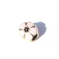Silver alloy pink enamel flower charm bead for DIY charm bracelet jewelry making accessories - Sakura Pink