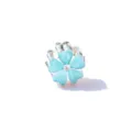 Pandora Stil blaue Emaillierte Blume Charm grosse Loch Perle DIY Schmuck Zubehoer Armband - 16