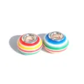 Rainbow striped resin large hole beads for DIY charm bracelets and jewelry making accessories. - Multicolor Striped 23