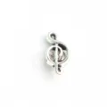Silver treble clef charm bead for DIY bracelets, antique metal music note jewelry. - 24