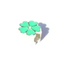 Green clover charm bead, silver alloy DIY jewelry accessory with crystal center for bracelets. - Pink-Green 5-Leaf Heart