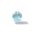 Silberner Charm-Anhänger mit blauer Emaillierung in Pfoten-Form für DIY-Armbänder. - 17