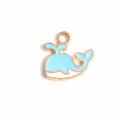 Cute blue enamel whale charm pendant alloy DIY bracelet accessories large hole bead 1pc - Blue Enamel Little Whale Pendant
