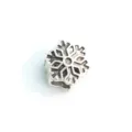 Silver snowflake charm bead, antique finish large hole spacer for DIY jewelry bracelets. - 25