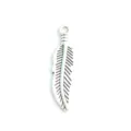 Silver feather charm pendant, alloy DIY jewelry making accessory for bracelet necklace - Feather Pendant