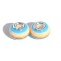 Rainbow striped resin large-hole charm bead, DIY jewelry bracelet accessory variant. - Multicolor Striped 20