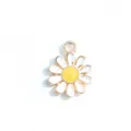 Alloy Enamel Daisy Pendant Charm White Yellow Flower DIY Jewelry Accessory for Bracelet Necklace - Enamel Daisy Pendant
