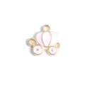 DIY alloy pink pumpkin carriage charm pendant for handmade bracelet necklace jewelry making parts. - Pumpkin Carriage Charm