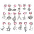 Silberfarbene Legierung DIY Charms Anhänger für Armbänder, sortierte Metallperlen Accessoires. - Stil 61