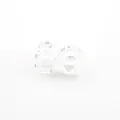 Clear faceted large hole beads for DIY charm bracelets and jewelry making accessories. - White