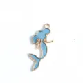 Cute blue enamel mermaid alloy charm pendant for DIY bracelet necklace jewelry making supplies - Blue Enamel Mermaid Pendant