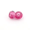 Faceted large hole resin beads for DIY bracelet jewelry making, pink crystal-like craft beads. - Burgundy