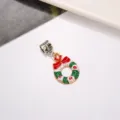 Christmas wreath alloy enamel charm DIY jewelry accessory for holiday bracelet crafting - Christmas Wreath
